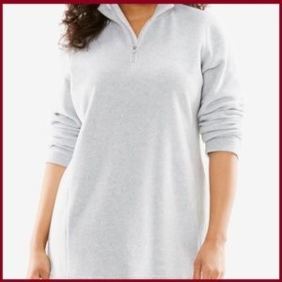 Woman Within Tops - QUARTER-ZIP MICRO-FLEECE PULLOVER